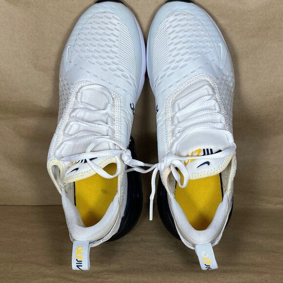 Nike Air Max 270 GS Size 7Y 'White Midnight Navy' Running Shoes 943345-109 - Picture 9 of 12